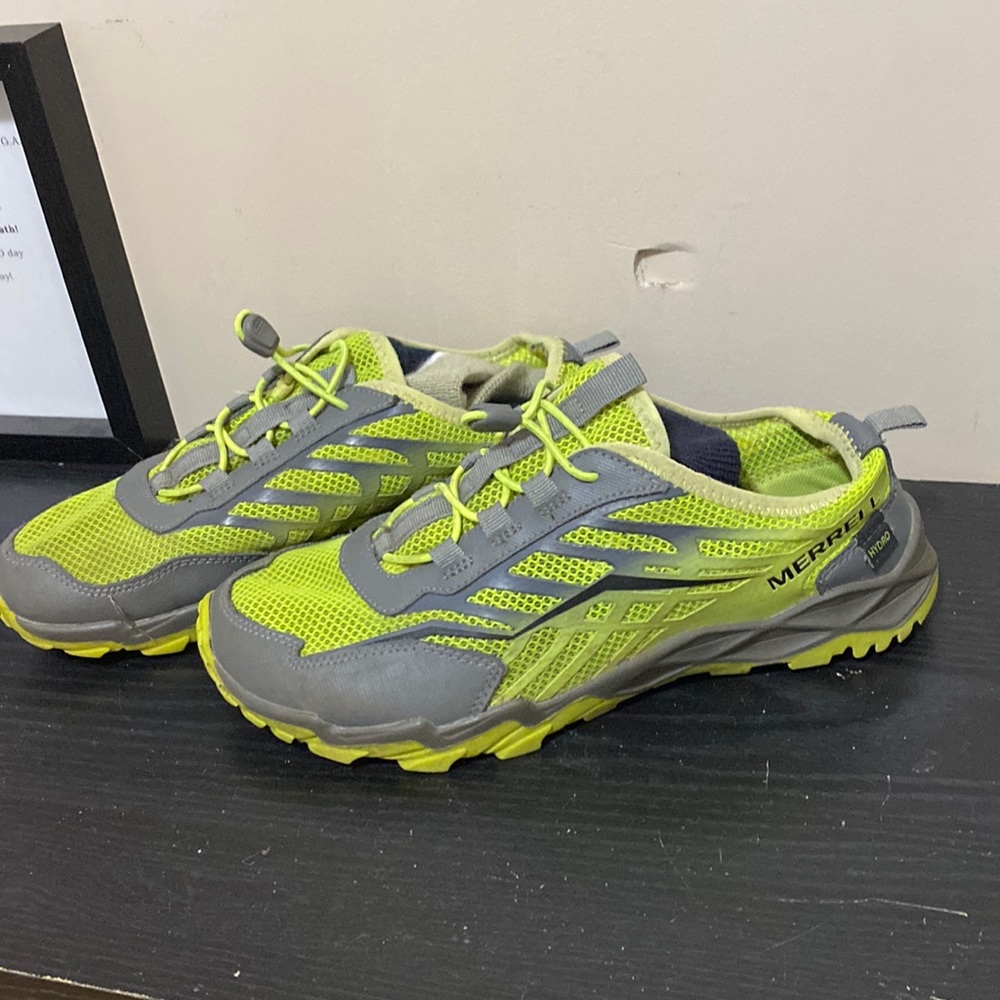 Merrell ML-B Hydro Running Green Grey Shoes Boys 5.5